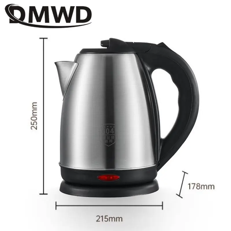 غلاية كهربائية للتسخين السريع من DMWD ، سخان مياه من الفولاذ المقاوم للصدأ ، إبريق إغلاق أوتوماتيكي ، 1.8 لتر ، شو ،! V