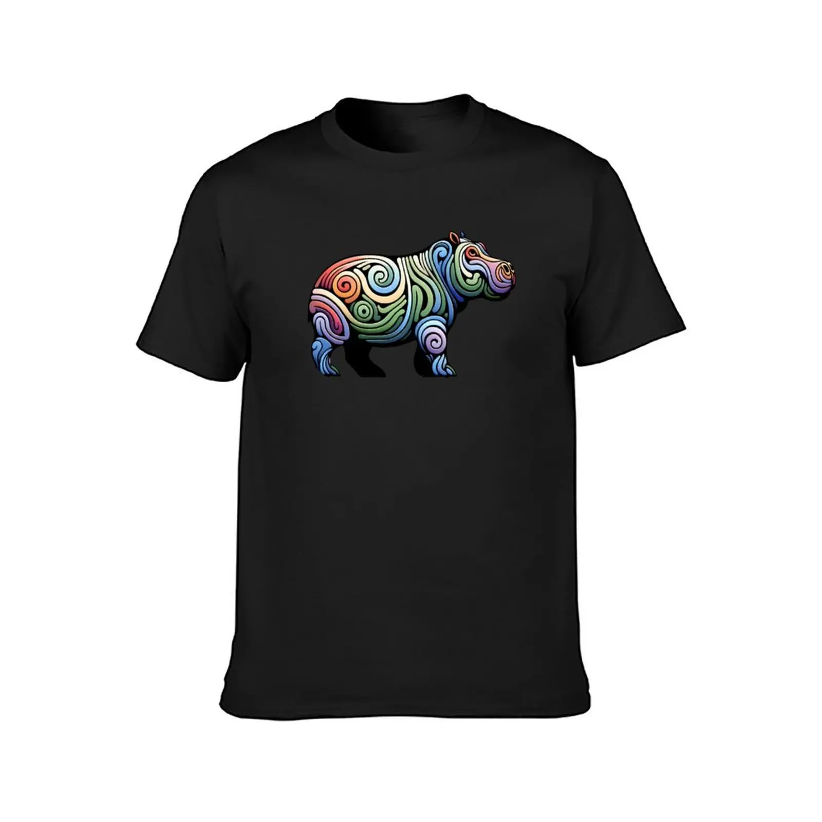 Inner Exploration: Hippo in the Maze T-Shirt plus sizes summer tops Aesthetic clothing blanks mens vintage t shirts