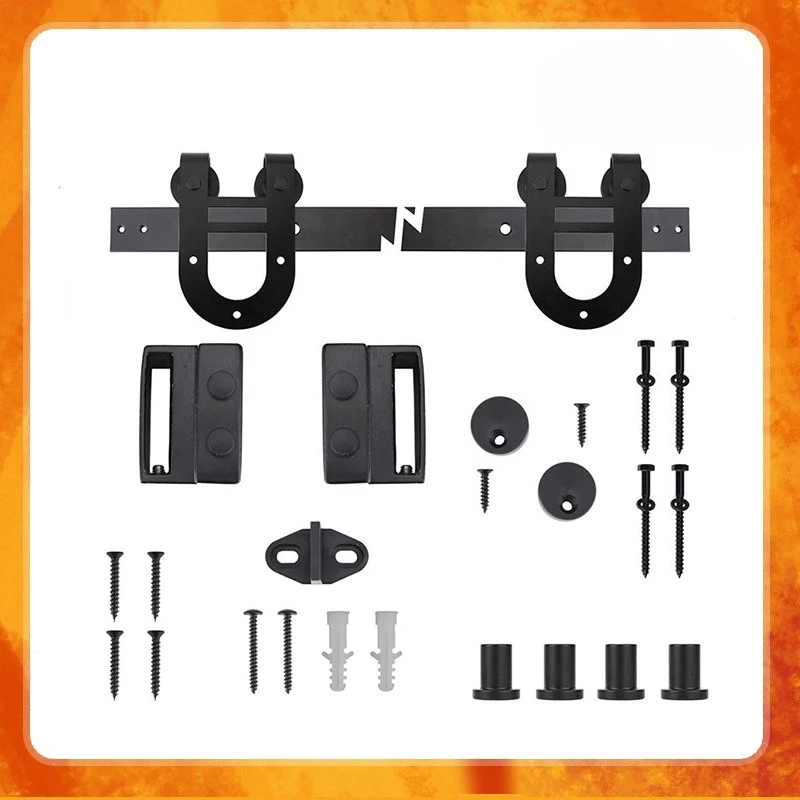 

Factory Direct Sales Horseshoe Barn Door Hardware Outer Hanging Slide Rail Retro American Hanging Rail Sliding Door