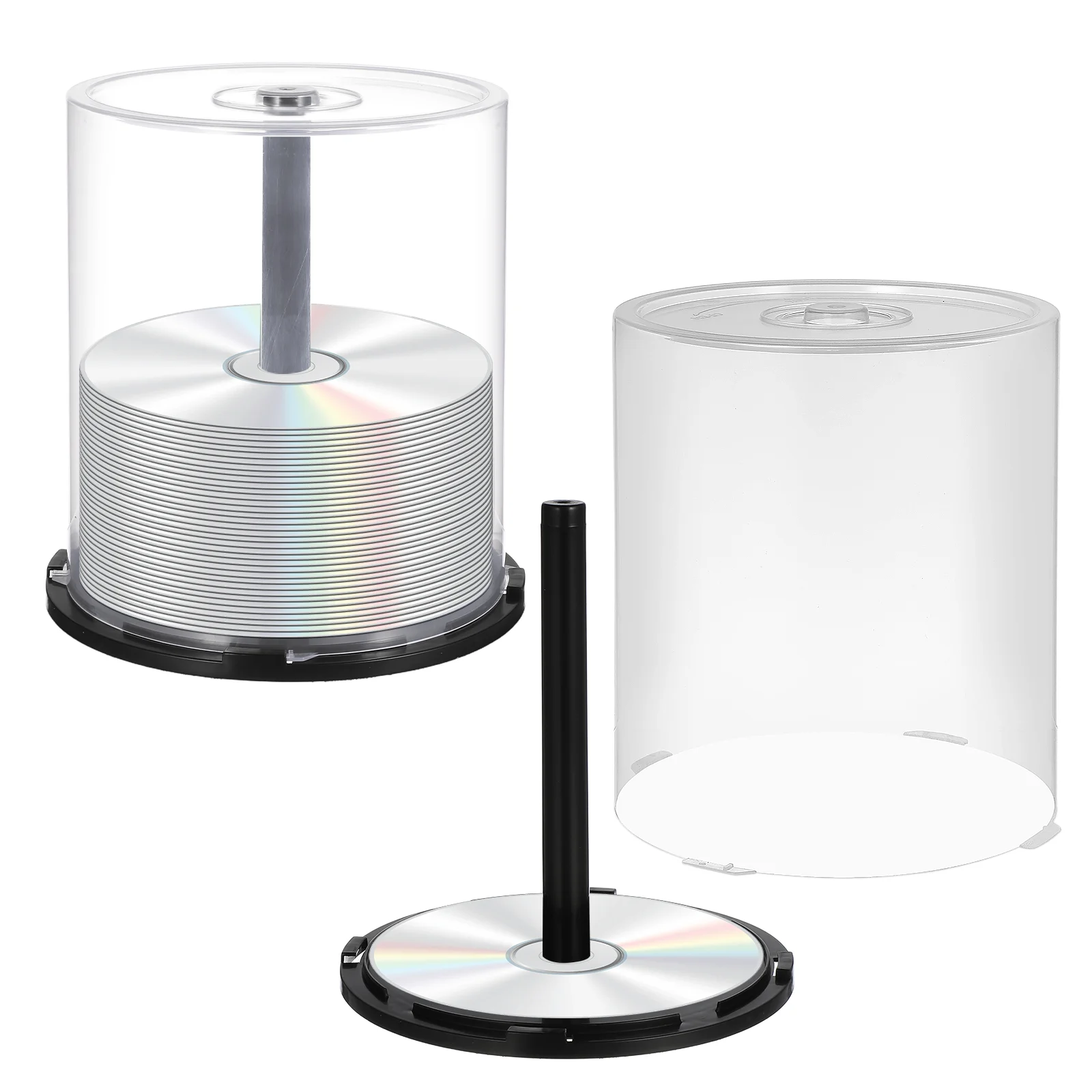 2 Pcs CD Storage Bin Empty Bucket Holder Flickering Bracket Box Dvd Pp Plastic Container Tea Light Holders