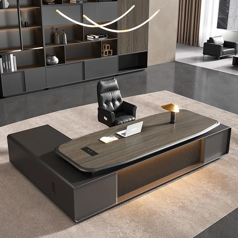 Luxury Standing Office Desk Computer Universal Funky Wooden Creative Clear Office Desk Interior Meuble Bureau Trendy Furniture