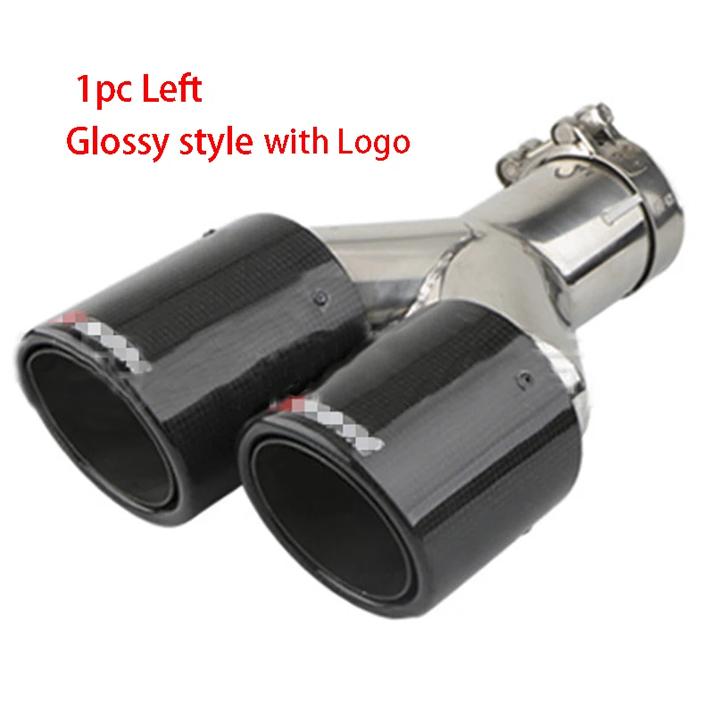 

New twin exhaust tip AK exhaust universal carbon fiber exhaust tips stainless steel racing exhaust pipe car accessorie silencer