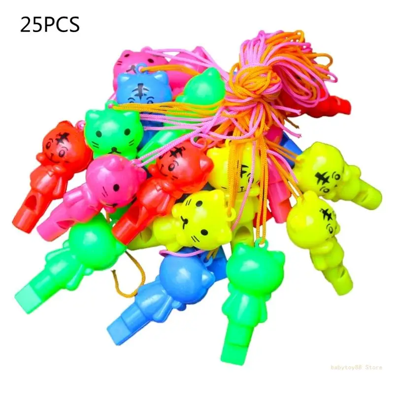 Y4UD – sifflets d'animaux mignons, 25 pièces, jouet sport pom-pom girl, pour fête d'anniversaire pour enfants