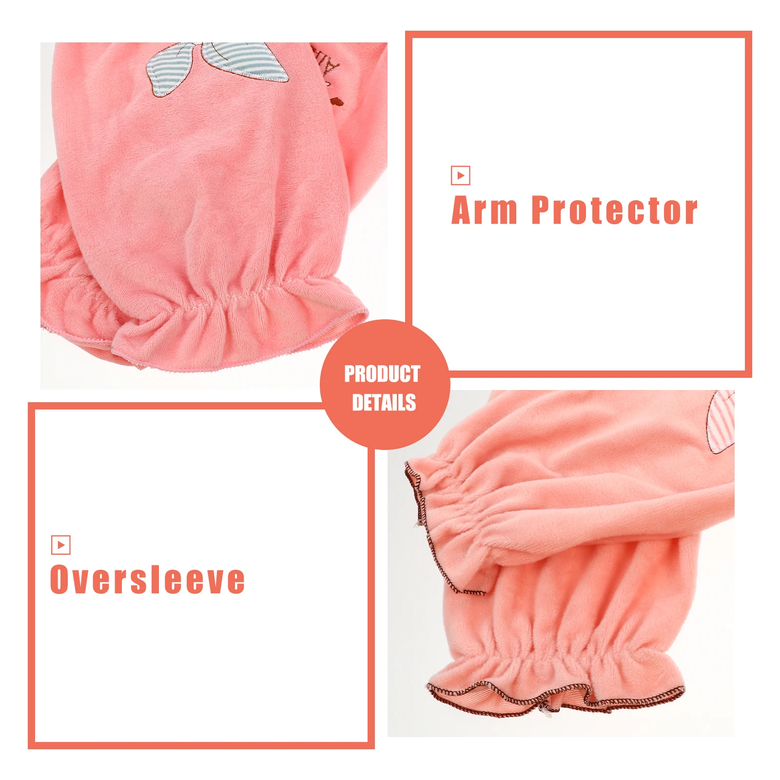 

3 Pairs Long Sleeve Embroidered Cleaning Oversleeve Warm Oversleeve Protector Cleaning Arm Guard Household Use