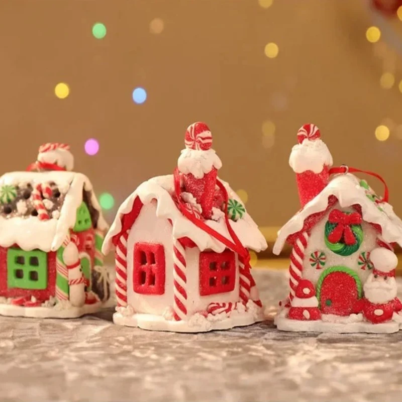 LED Pendant Snowman Christmas Theme Deco Pendant Santa Claus House Soft Pottery HomeNew Year Party HangingTree Decoration Light