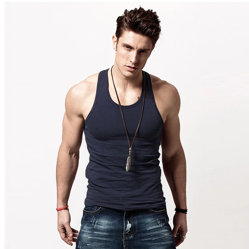 2024 Brand Clothing 95% Cotton Men Tank Tops Casual Gilet For Male Sleeveless Man Vest Gymclothing fitness Men Vests Top New