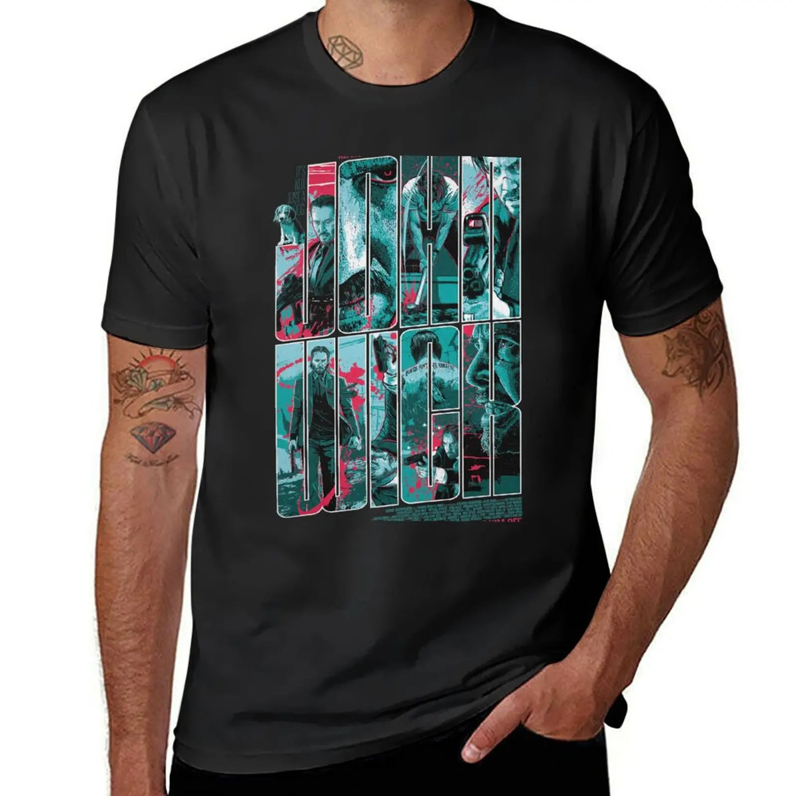 john wick design T-Shirt anime customs summer tops graphics mens t shirt