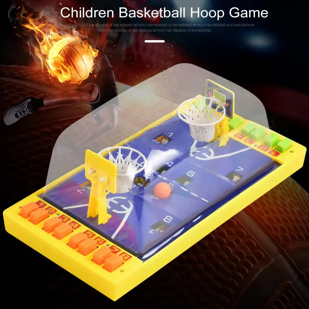 Finger Push Basketball Game Educational Basketball Board Game for 2 Players Finger Push Launching Toy with Mini Court for Indoor