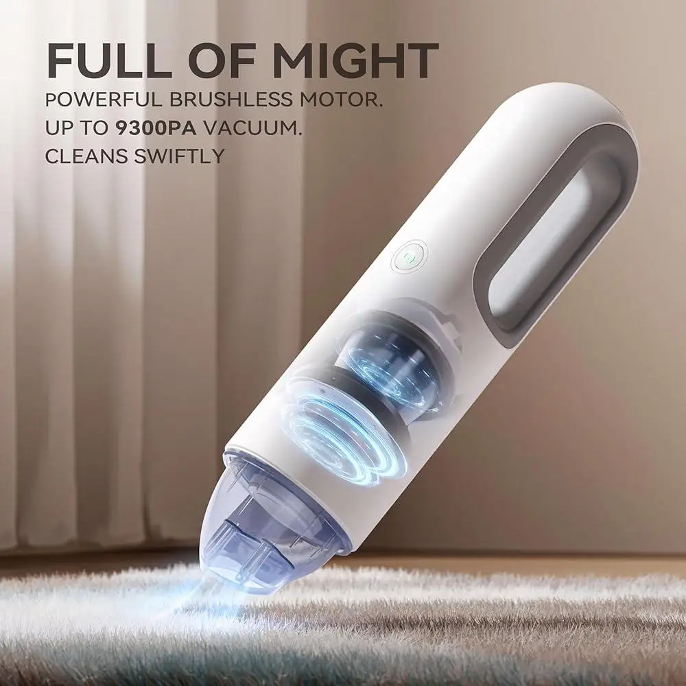 Портативный беспроводной автомобильный пылесос, ручной перезаряжаемый пылесборник со светодиодной подсветкой, 4 в 1, всасывающий очиститель для волос домашних животных
