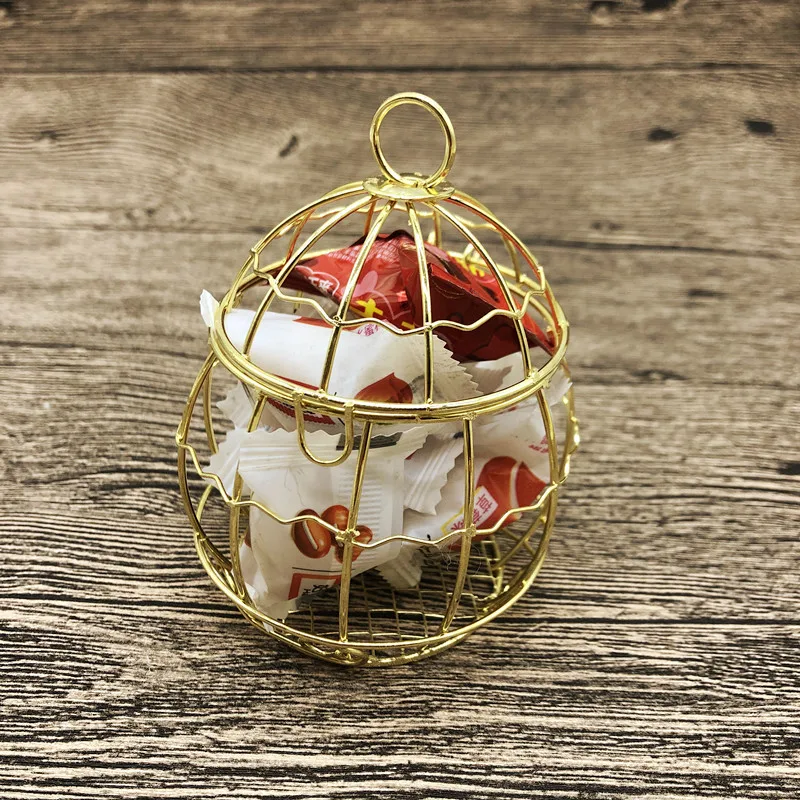 Mini Metal Gold Vintage Bird Cage Candy Boxes Baby Shower Favor Gift Box Party Festival Supplies Hollow Decor