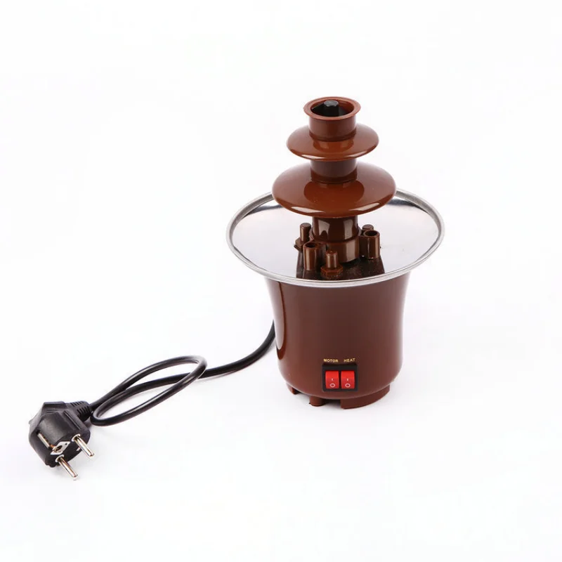 110V/220V home Stainless steel Triple chocolate fountain machine mini melting pot Electric party fuente de chocolates