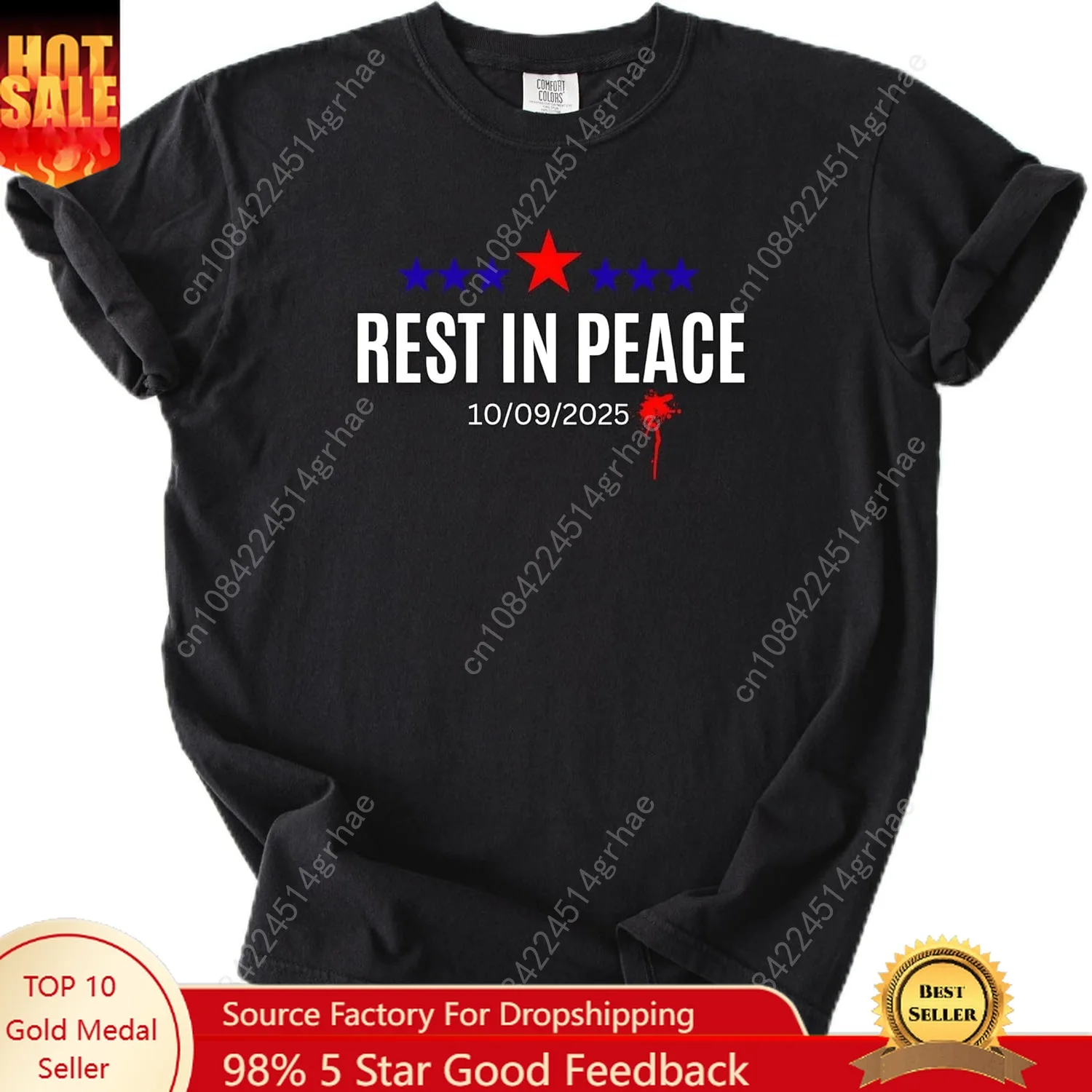 

Rest in Peace Charlie Kirk T-Shirt - Support American Values - No One Should Die Political Opinion Comfort Colors Shirt Multi