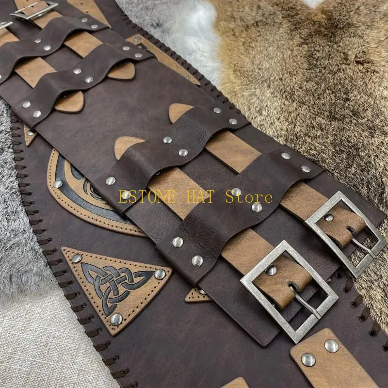 49MF القرون الوسطى حزام عريض للحفلات التنكرية زي حزام تنقش مشد حزام عروض المسرح مشد حزام دور اللعب حزام الخصر #5
