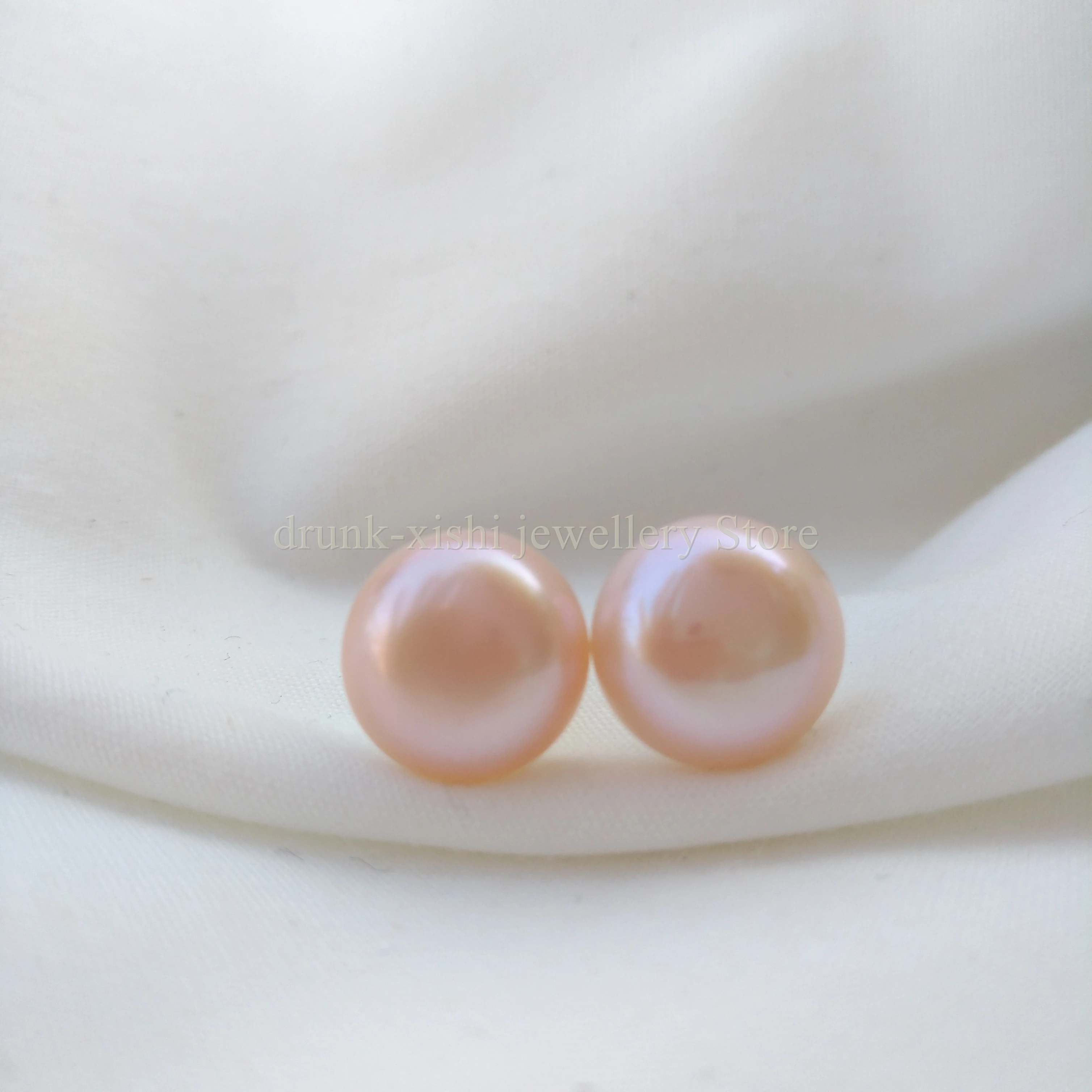 Timeless AAA+ 10-11mm Real Natural Pink South Sea Pearl Stud Earrings RED BOX