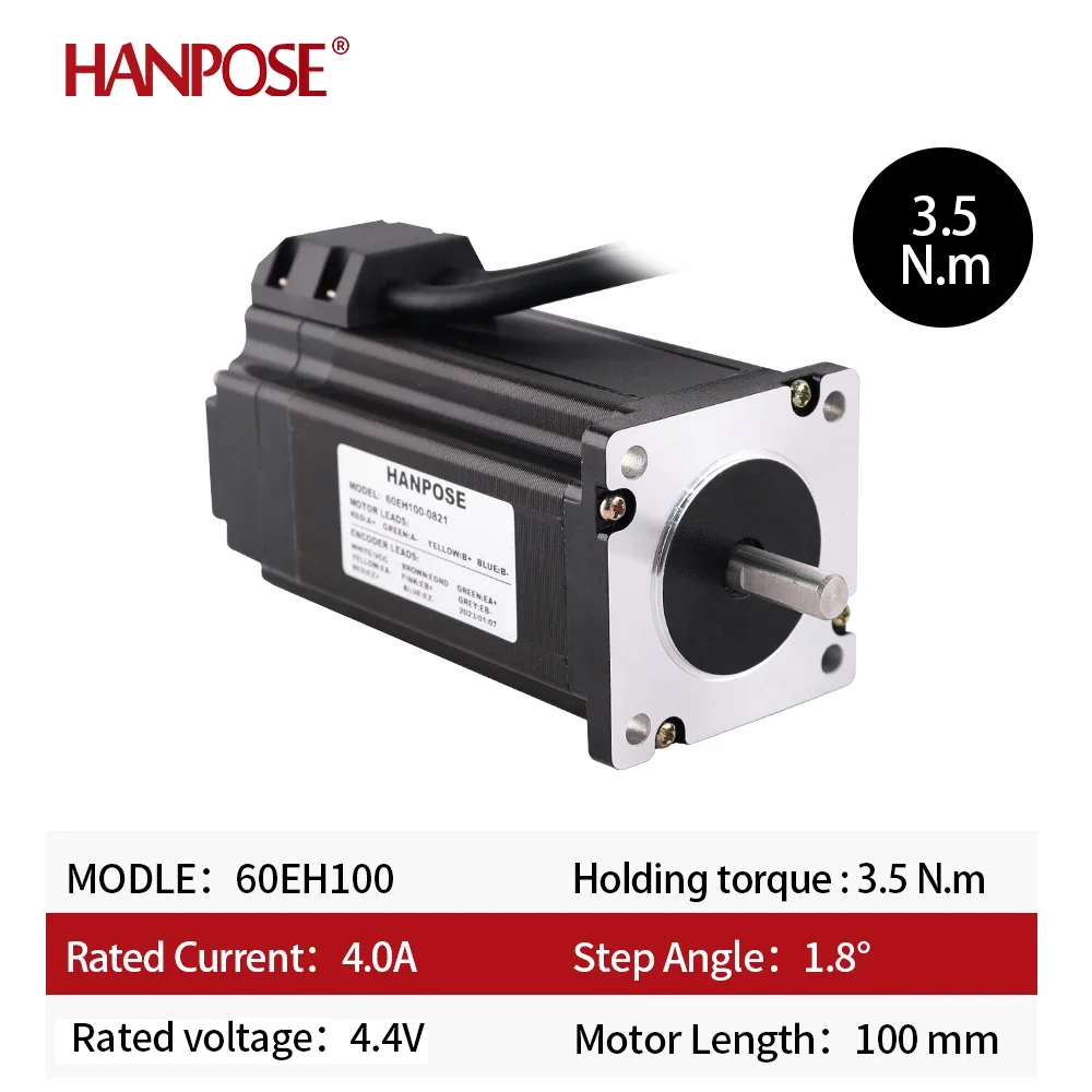 Stepper Motor Controller Kit Closed Loop NEMA24 60EH100-821+CL57-BK CNC stepper motor Driver 4.0A 2.8N.m Hybrid Step-servo motor