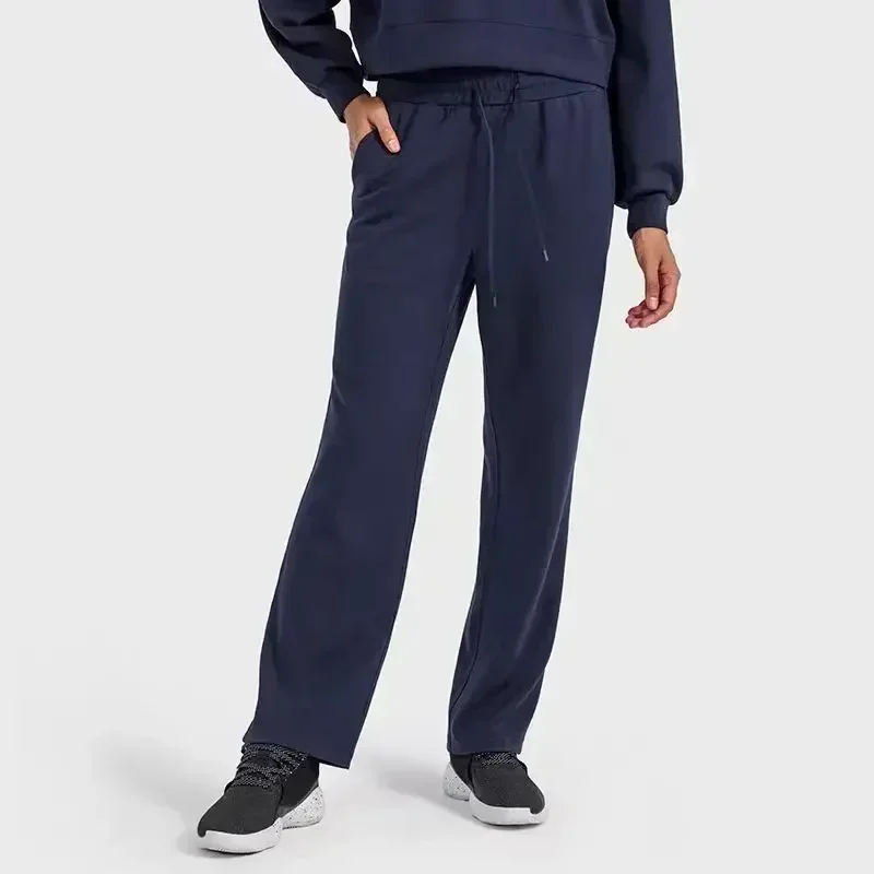 Lemon Autumn and Winter Loose Leisure Sports Straight Long Underwear Women Liquid Air Layer Soft Waxy Skin Fashion Everything