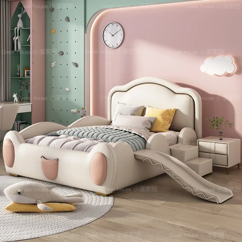 

135x200cm full size frames single bed Headboard bedroom 180x200cm king size ladder kids Double bed play on a slide furniture