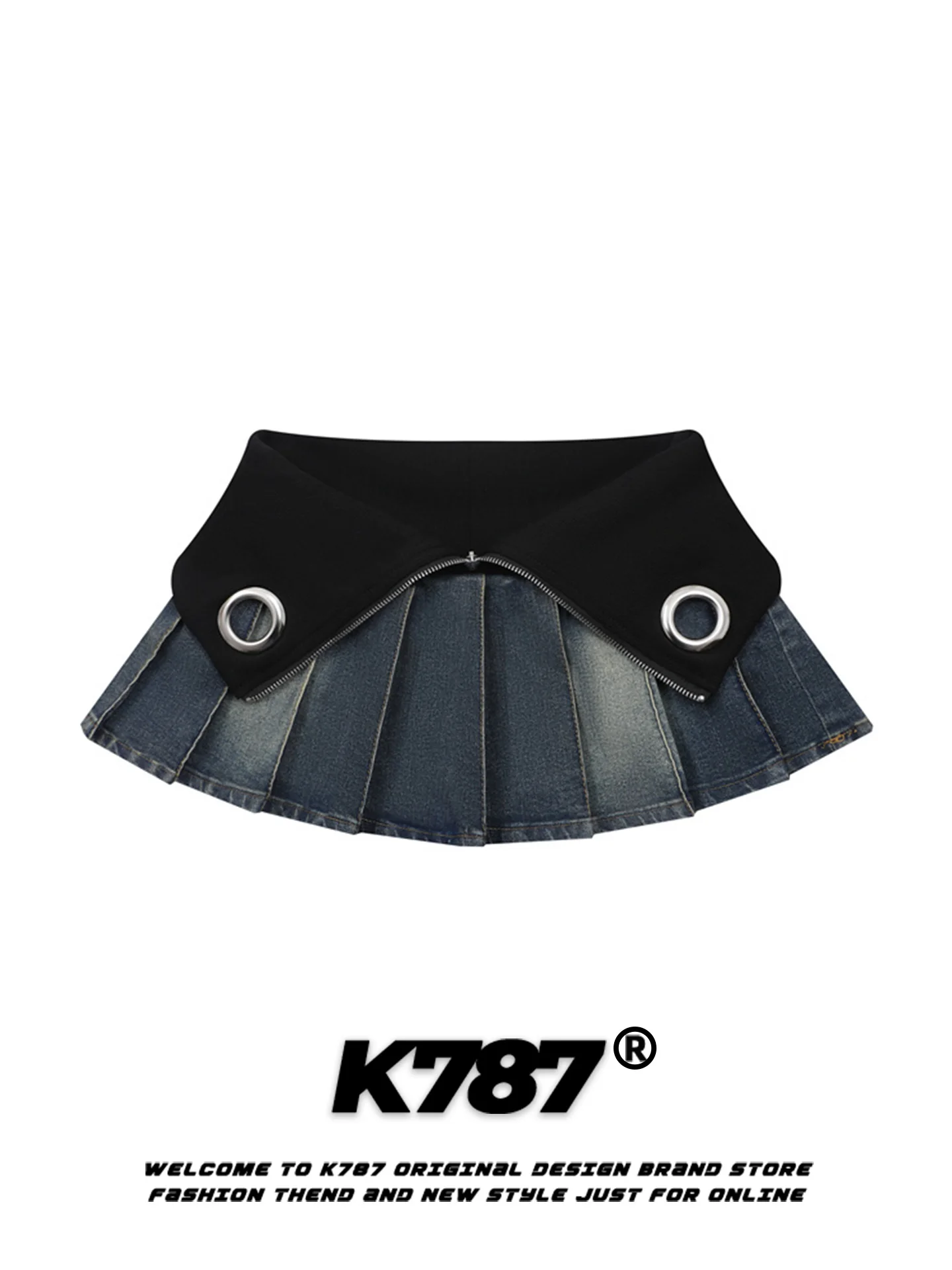 

K787 American Street Sle f-length Plaid Skirt Women's Sexy Slimming High-waist Pleated Skirt Casual Cotton Blend