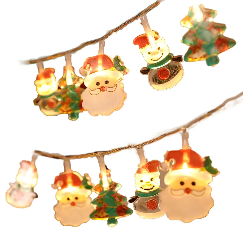 2024 Christmas Lights String Santa Claus Snowman Battery-operated Garland LED Christmas Decorative Light Party New Year\'s Decor