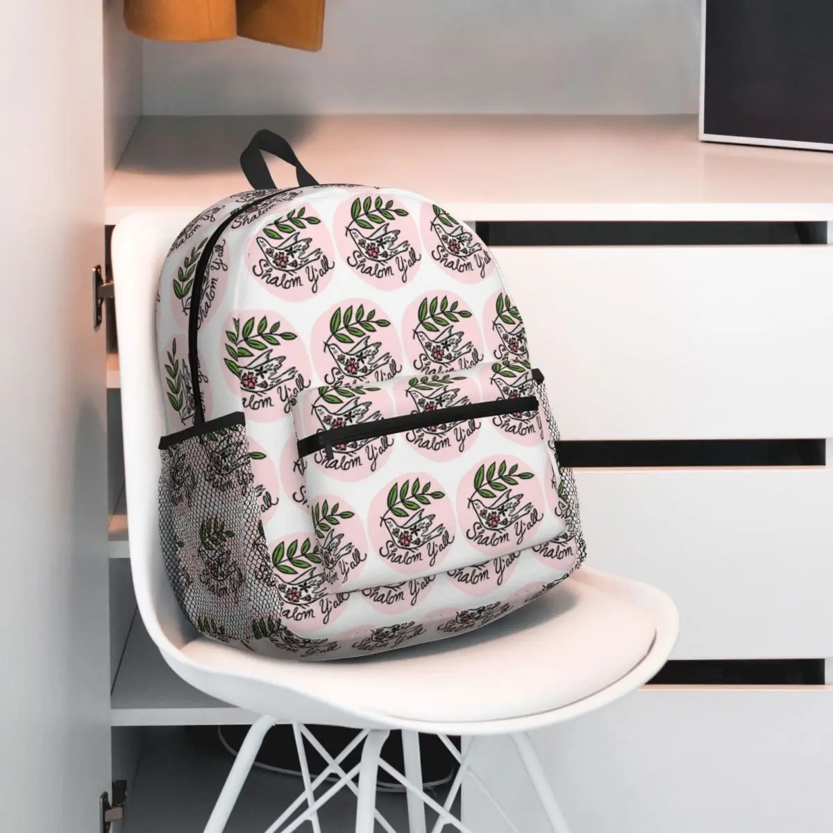 Shalom Y'all Peace Dove Bird Backpack Student BookBag Children School Bag Laptop Shoulder Bags for Boys Girls