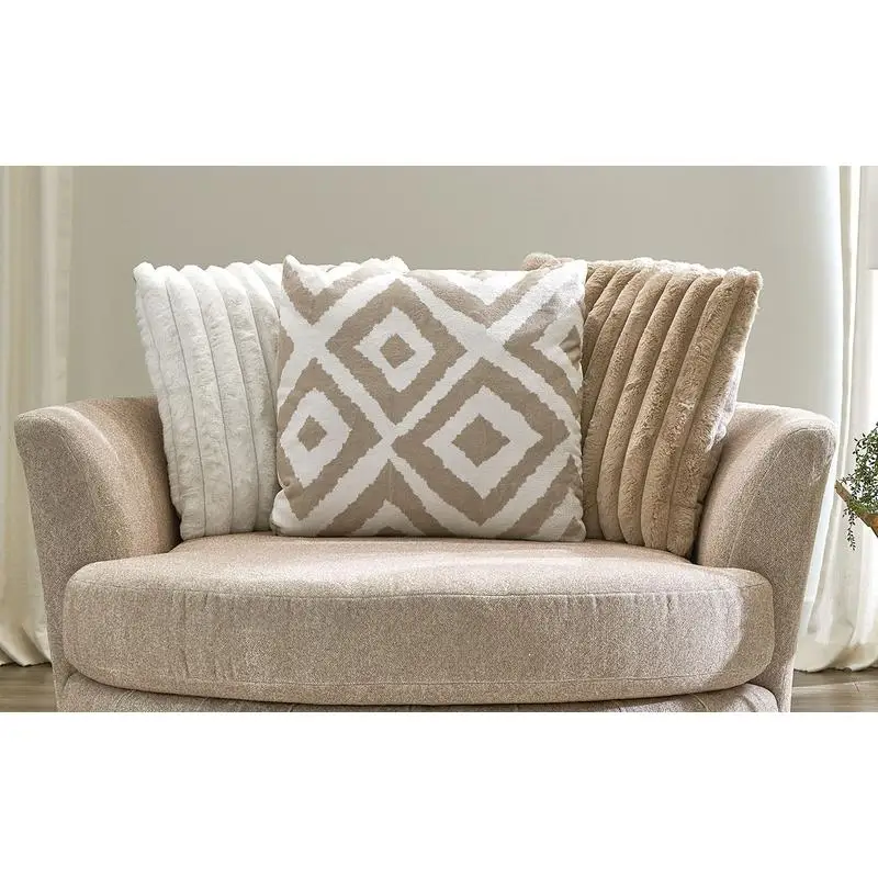 وسادة مقعد على شكل حرف T انتقالية بأرجل خشبية وأذرع منحنية، لمسة نهائية بنية فاتحة