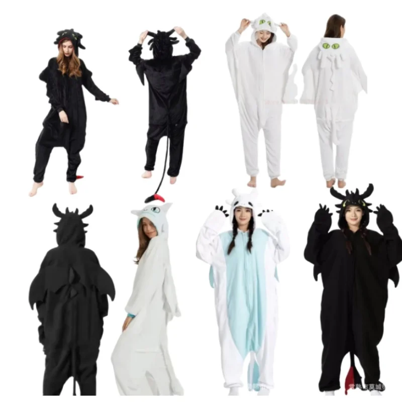 New Cute Black Animal Kigurumi Adults Onesies Women Men Pajamas Halloween Costumes Cosplay Jumpsuit Birthday Christmas Gift Toys