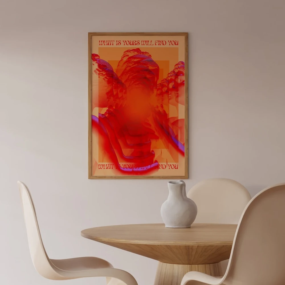 Modern Trendy Abstract Affirmation 70s Vintage Wall Art Prints Canvas Painting Poster Picture For Living Room Home Decor
