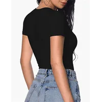 Bodysuit Women Sexy Slim Short Sleeve Bodycon Jumpsuit V Neck Rompers Overalls Body Shapers 2024 New - Image 2