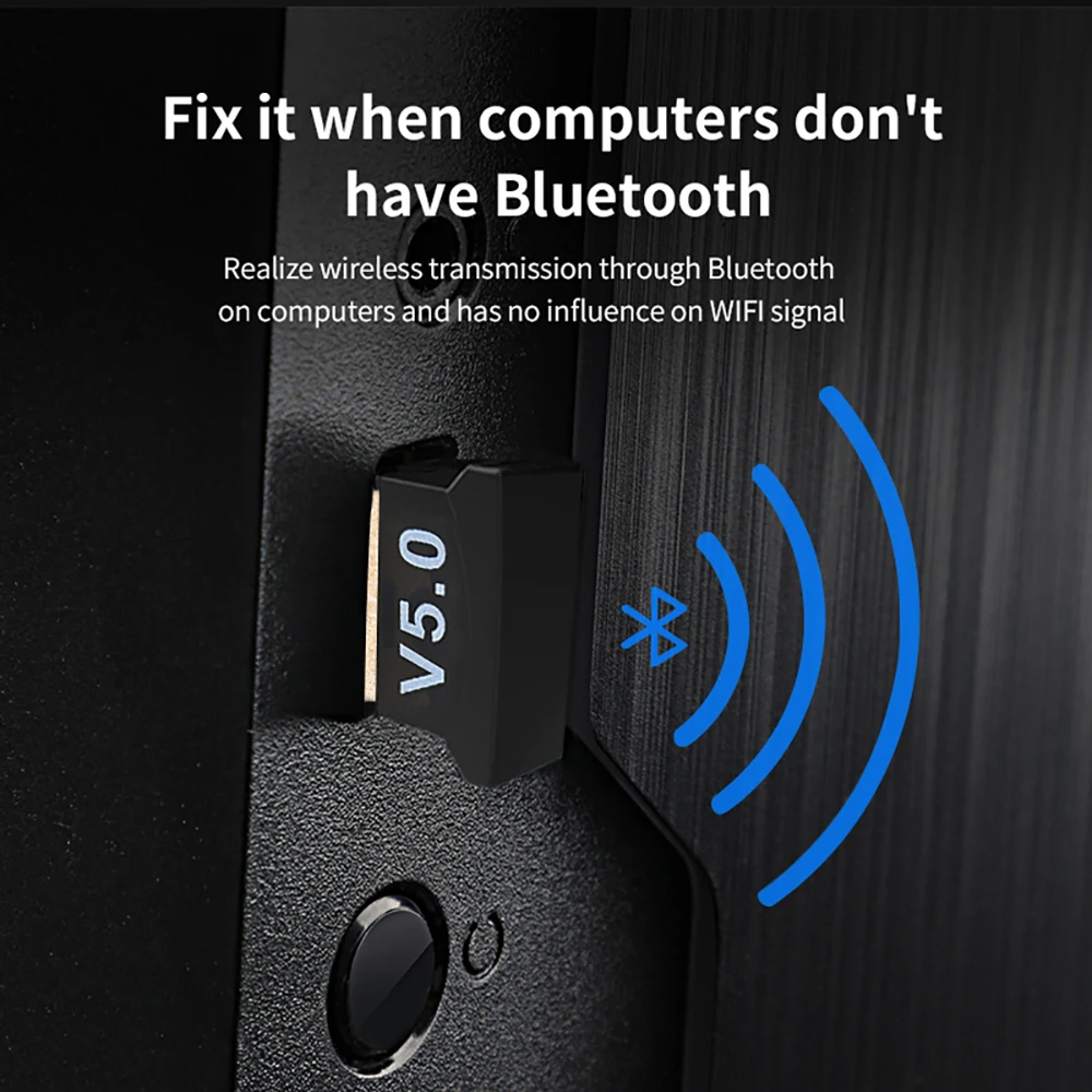 Wireless BT5.0 USB Adapter Transmitter Music Audio Receiver Bluetooth-compatible 5.0 Mini Dongle Adapter for Computer PC Laptop
