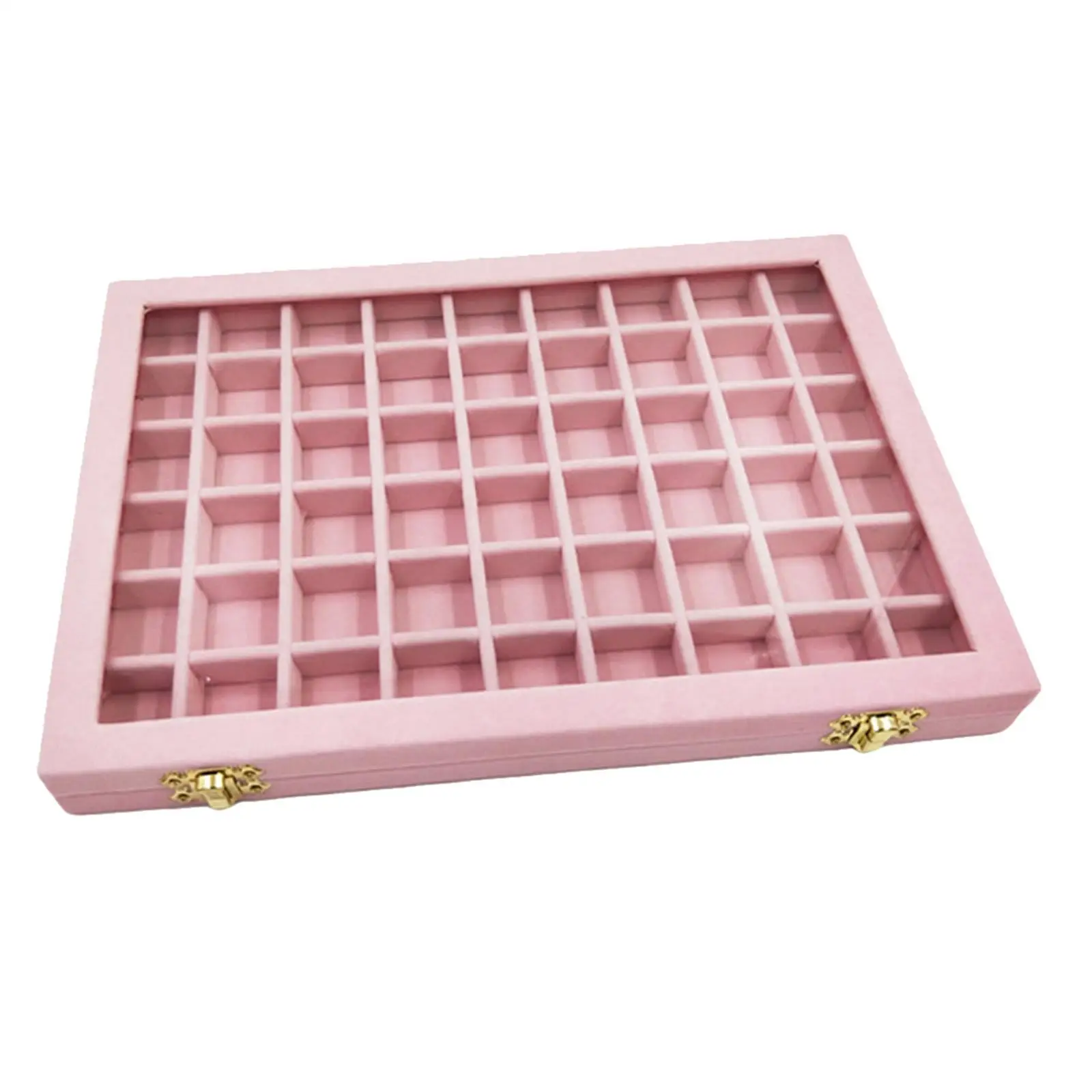 Caja superior de cristal de almacenamiento de cuentas de diamantes de pulseras de presentación de joyería de terciopelo