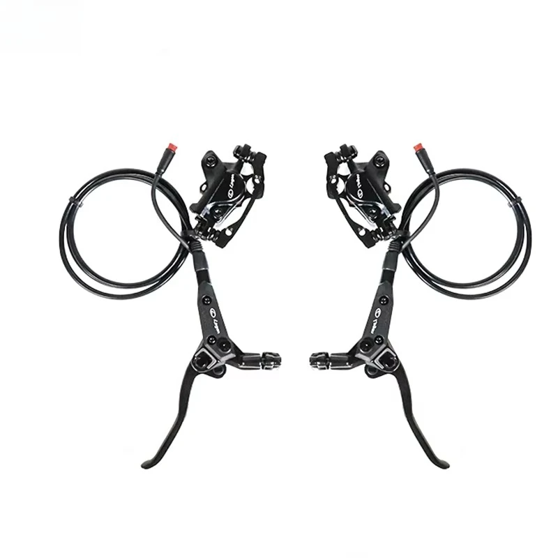 New Image V20 Fatbike Electric Bicycle Parts Front & Rear Hydraulic Disc Brakes Left & Right Hand Brake with Oil Brake Set