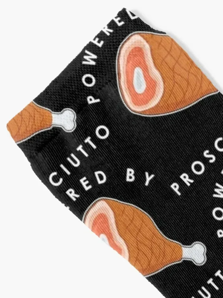 Funny Italian Food Powered By Prosciutto print Socks bright garter hiking basketball Men's Socks Luxury Women's