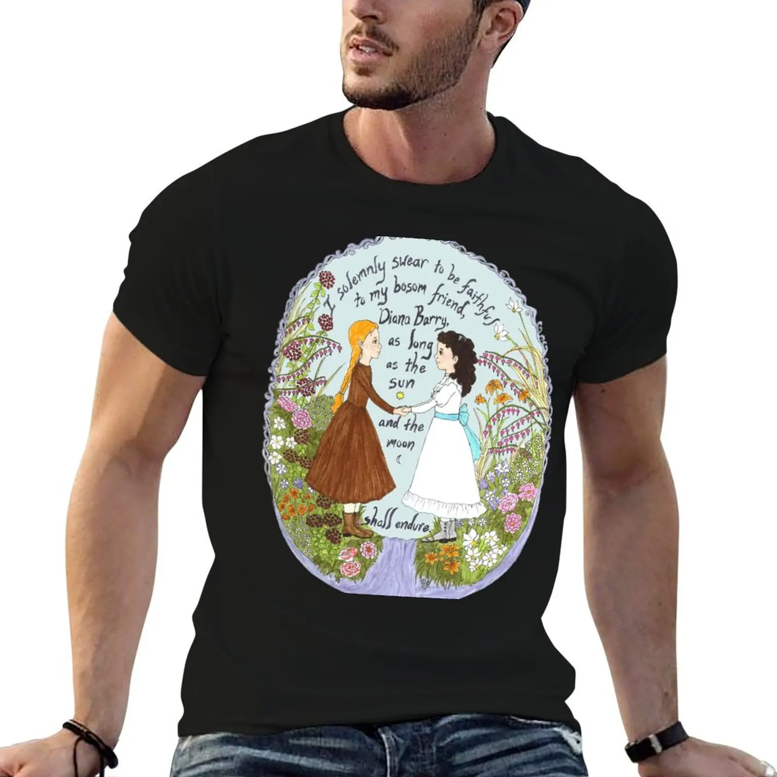 Anne & Diana T-Shirt Casual Everyday Short Sleeve T-Shirt