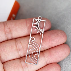 3PCS Art Line Cloud Sun Stainless Steel Pendant Charms for Jewelry Making DIY Craft Tassels Earrings Necklace Women Accessories