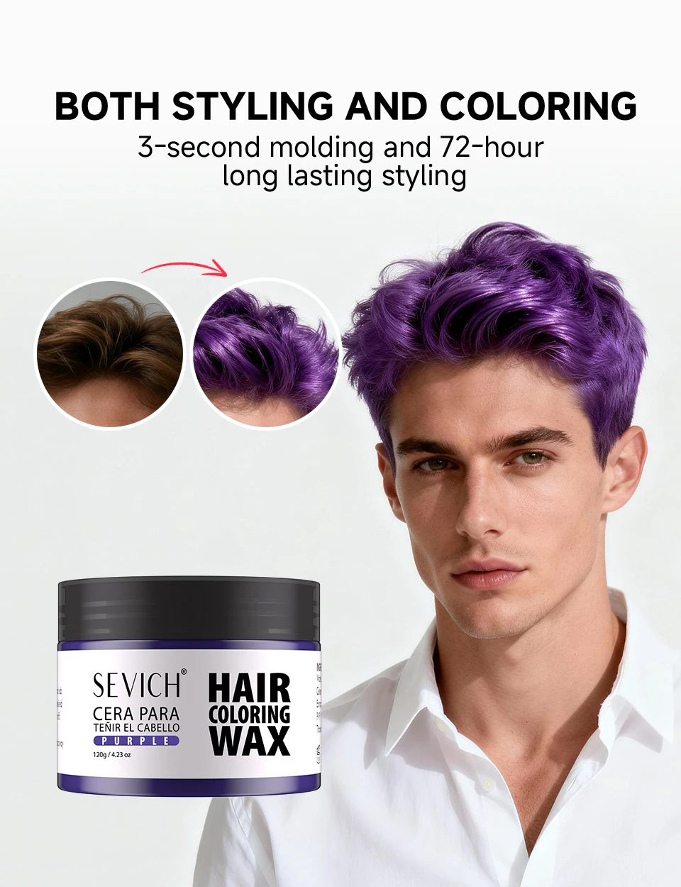 14 Farben Modische Farbige Haarwachs für Bart und Augenbrauen Haarfärbewachs für Männer und Frauen Temporäre Haarfärbung Einwegprodukte – Detail 4