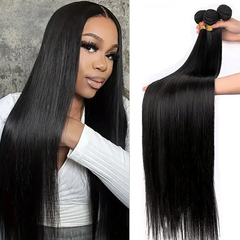 

14A Прямые пучки человеческих волос 4/5/6 шт. 100% человеческие волосы 40 50 дюймов Бразильские необработанные волосы Плетение Наращивание предложений для женщин