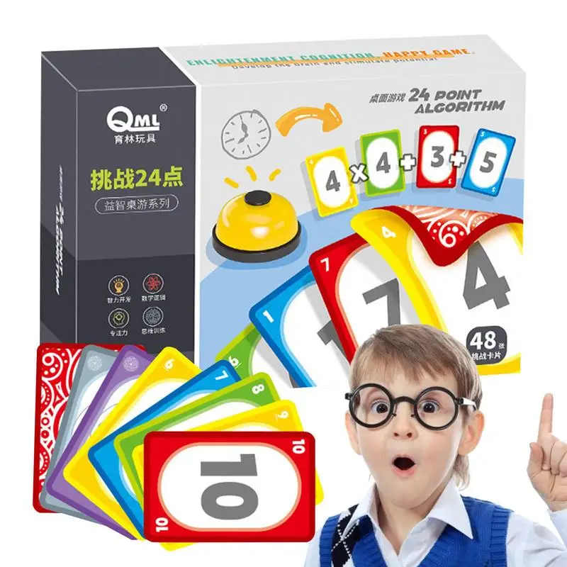 

24 Points Math Flash Cards Kids Card Games Fun Math Formulas Cards Flash Cards Children Math Toys Family Party Table Board Games