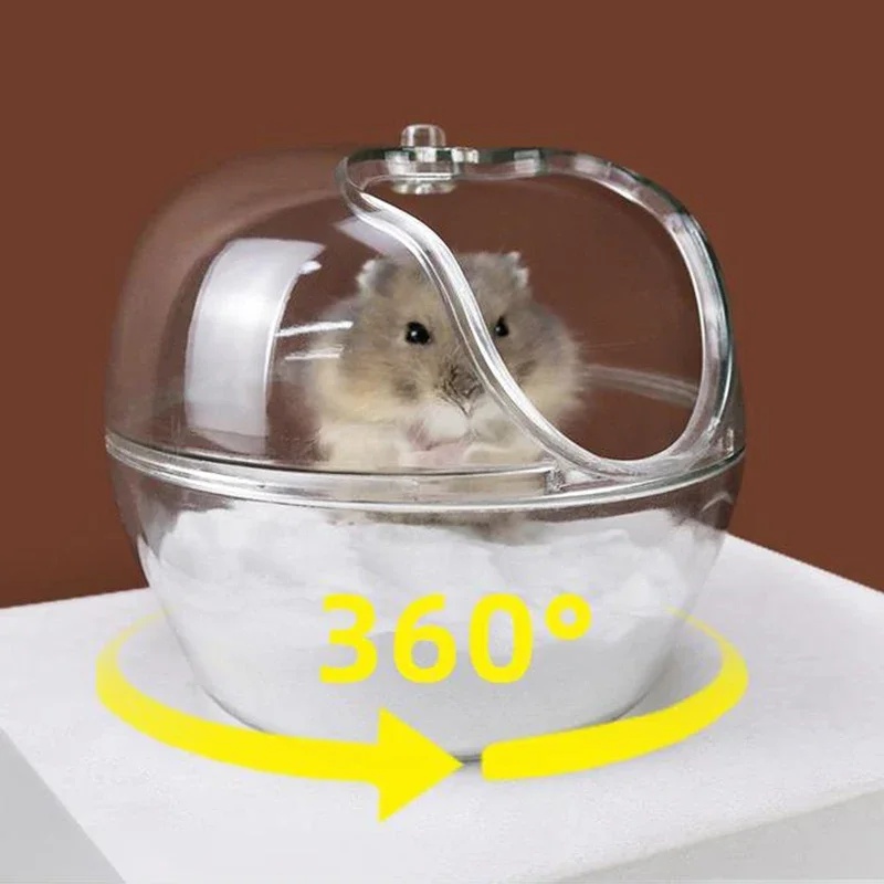 Hamster Bathroom Transparent Hamster Mouse  Pet Toilet Cage Box Bath Sand Room Toy House Small Pet Supply Accessories