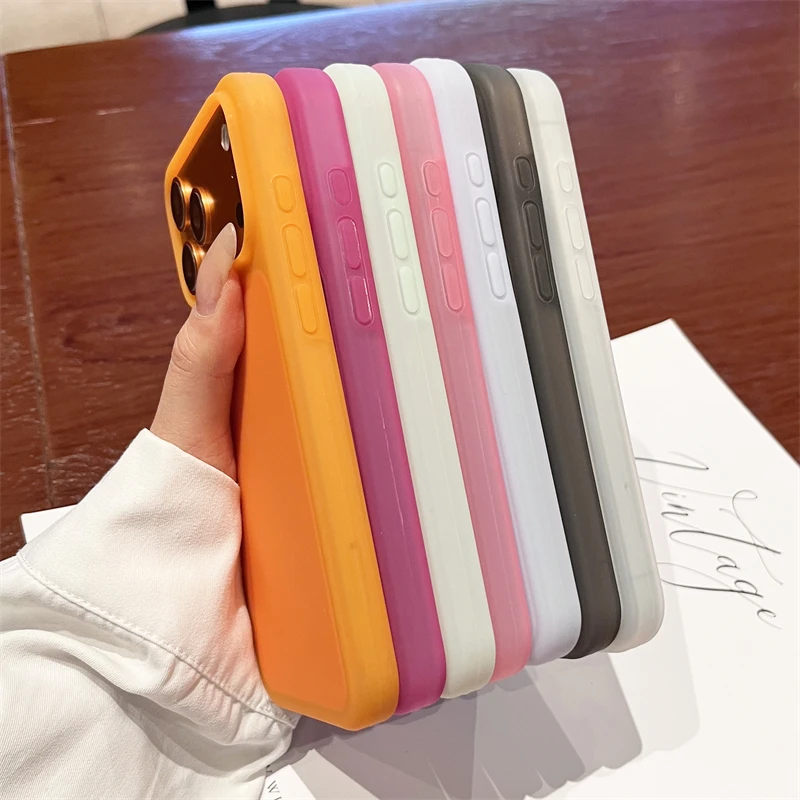 Original Flüssigsilikon Candy Jelly Farbige Matte Weiche Hülle für iPhone 18 Pro 17 16 15 Pro Max Stoßfeste Bumper-Schutzhülle – Detail 13
