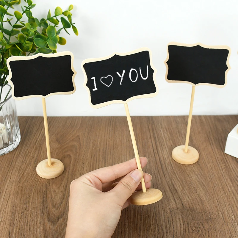 5Pcs Mini Chalkboards Message Board Buffet Food Label Wedding Decor Table Number Stand Place Card Holder Birthday Party Supplies