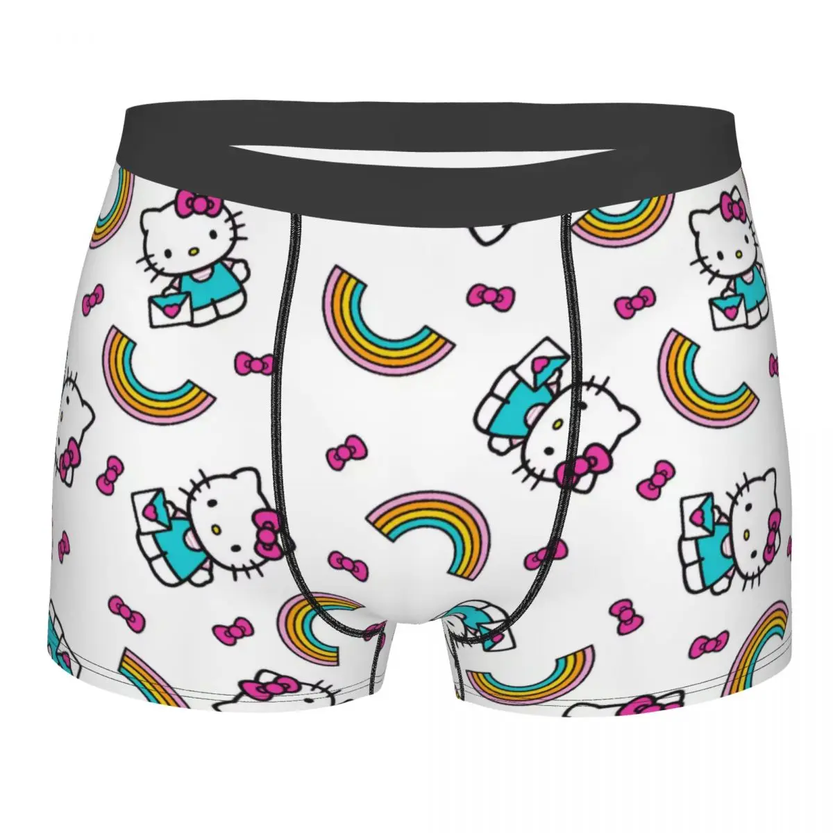 

Men's Hello Kitty Rainbow Boxer Shorts Panties Breathable Underwear Male Sexy S-XXL Underpants
