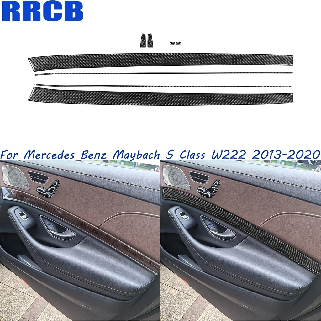 

For Mercedes Benz Maybach S Class W222 2013-2020 Front Door Decorative Panel Carbon Fiber Interior Cover Sticker Accessories