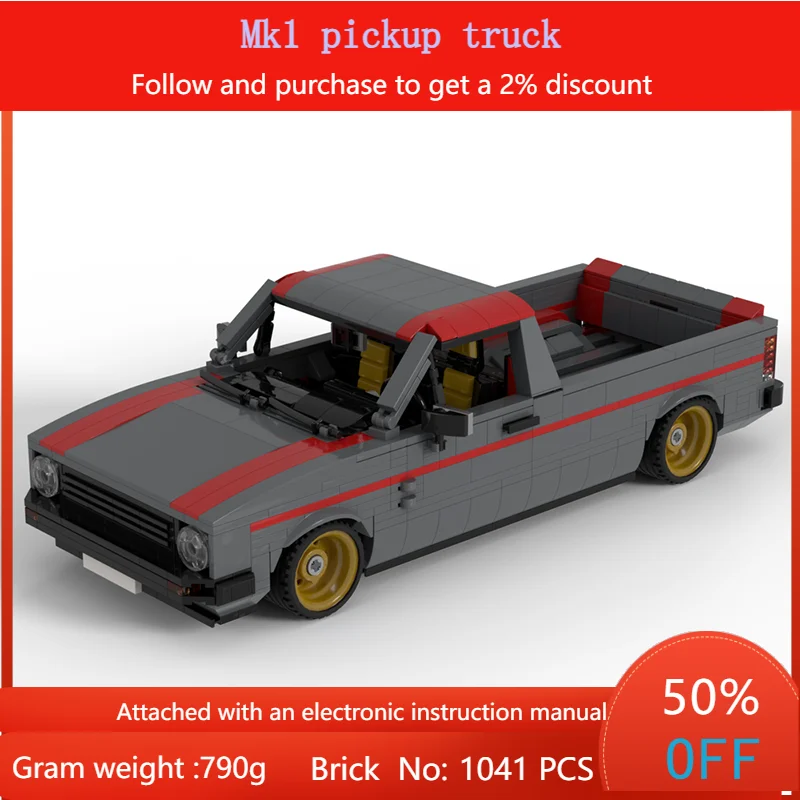 

1041 Parts MOC-Building Block Model MOC Car Mk1 Pickup Truck Creative Construction Set For Boys Adults Christmas Birthday Gift