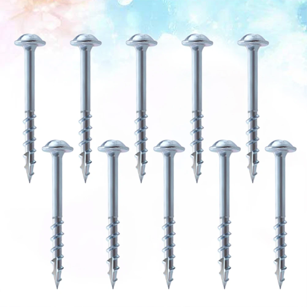 100 Pcs Self-tapping Screws Oblique Hole Small Coarse Tooth Silver Half Masonry