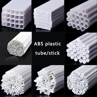 Diy Building/House Scene Materials ABS Plastic Round/Square/Half Round White Stick/Tube Accessories Tool Diorama Kits 25Pcs/Lot