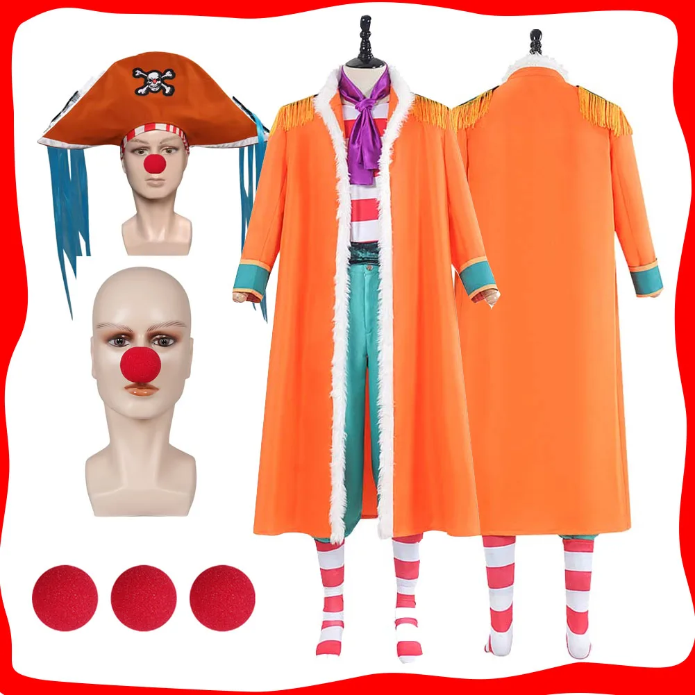 anime-disfarce-palhaco-buggy-cosplay-pirata-traje-adulto-homem-casaco-chapeu-cachecol-nariz-roleplay-fantasia-vestir-se-roupas-de-festa-dia-das-bruxas