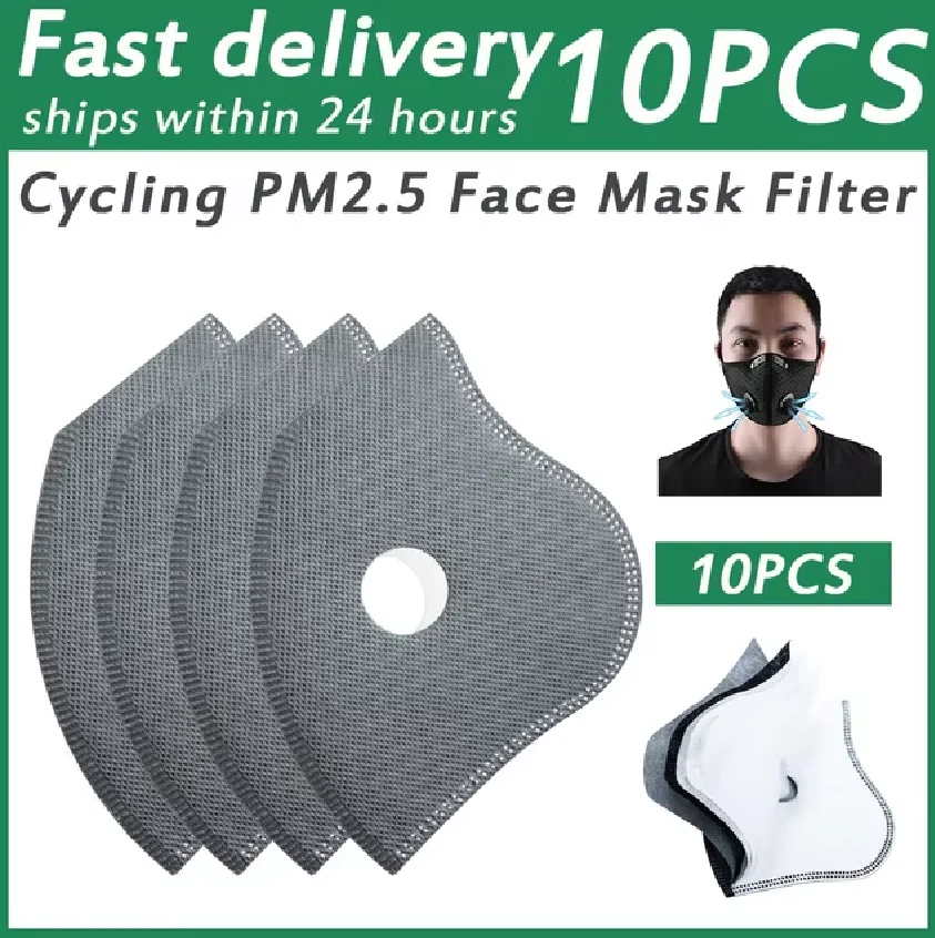 Cycling Dustproof PM2.5 Active Carbon Filter Replacement Protection Anti Dust 5layers Cycling Face Masks Breathing Filter Gasket