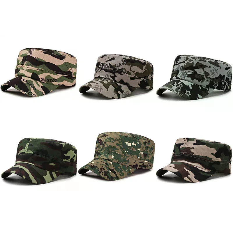 Camouflage Flat Cap Fashion Camo Baseball Hat Adjustable Classic Fashion Sunshade Hat For Women Men Gorras Outdoor Sport Caps