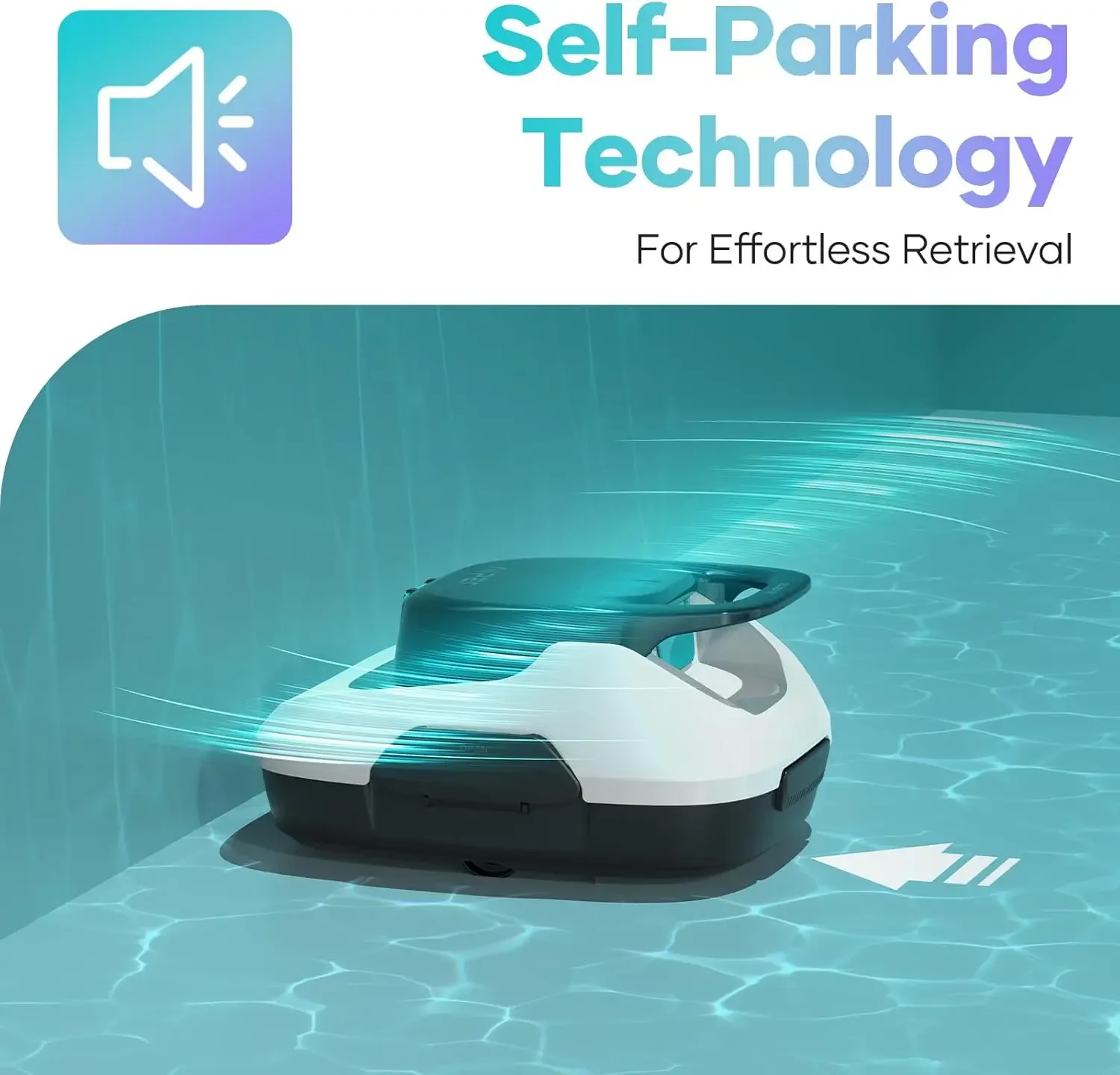 Robot aspirador de piscina inalámbrico, limpieza automática con función de estacionamiento automático, batería de 90 minutos