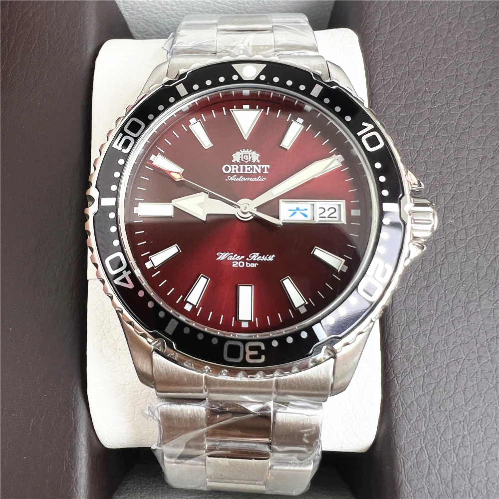 أورينت ساعة رجل تجديد اليابانية التلقائية الساعات الميكانيكية مقاوم للماء ساعة رياضية مضيئة الفولاذ المقاوم للصدأ ساعة رجالية 1:1
